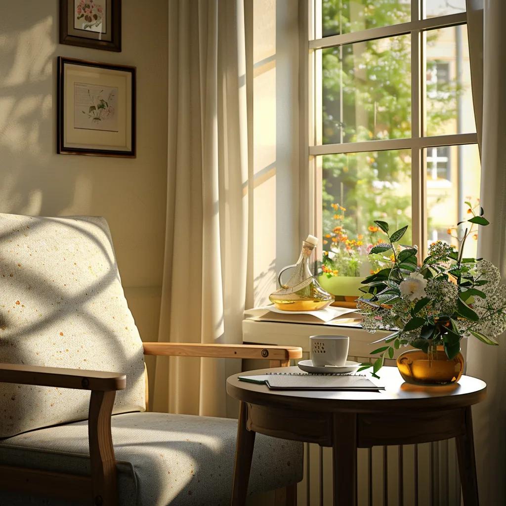 Cozy therapy room representing psychological treatments for depression