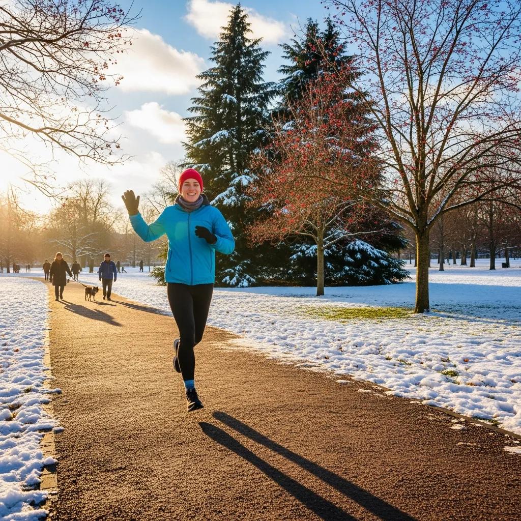 Person jogging outdoors to manage symptoms of Seasonal Affective Disorder