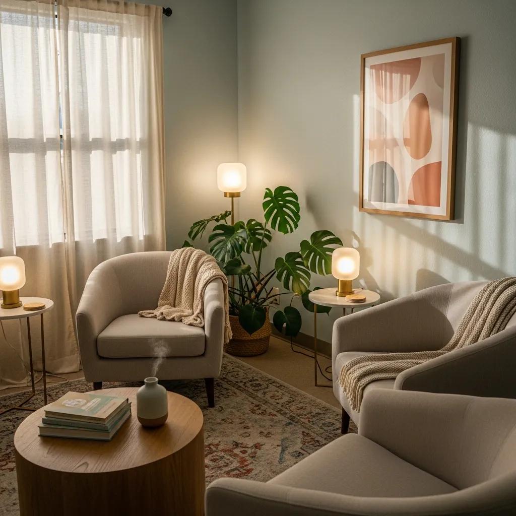 Counseling office in Humble, TX, showcasing a calming environment for anxiety treatment