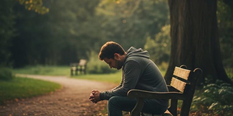 Person reflecting in nature, symbolizing the emotional journey of understanding depression and sadness